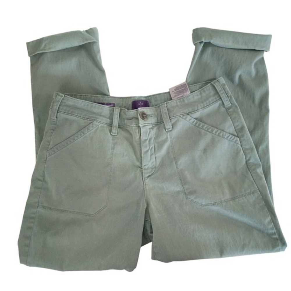 NYDJ Reese Relaxed Chino Sage Green Lift Tuck Pants Womens Size‎ 10 Utility - Picture 4 of 13